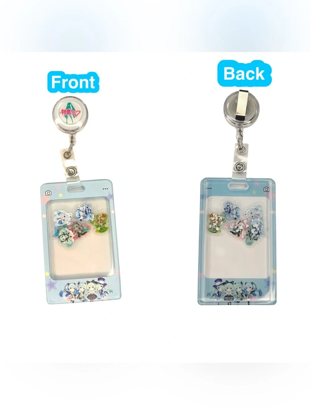 Hatsune miku Id Badge Holder with Retractable Reels. Id cover
